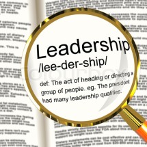 Leadership Definition Magnifier Showing Active Management And Ac